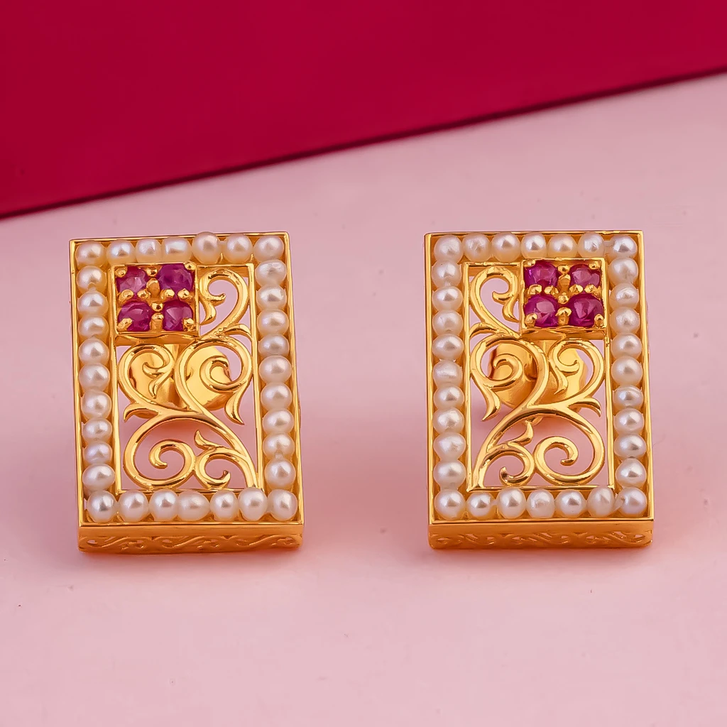 LJ061: Rectangular Ful Earrings