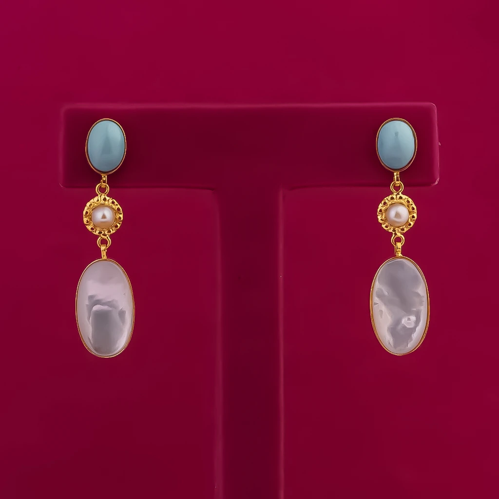 LJ075: Sadaf Turquoise Earrings