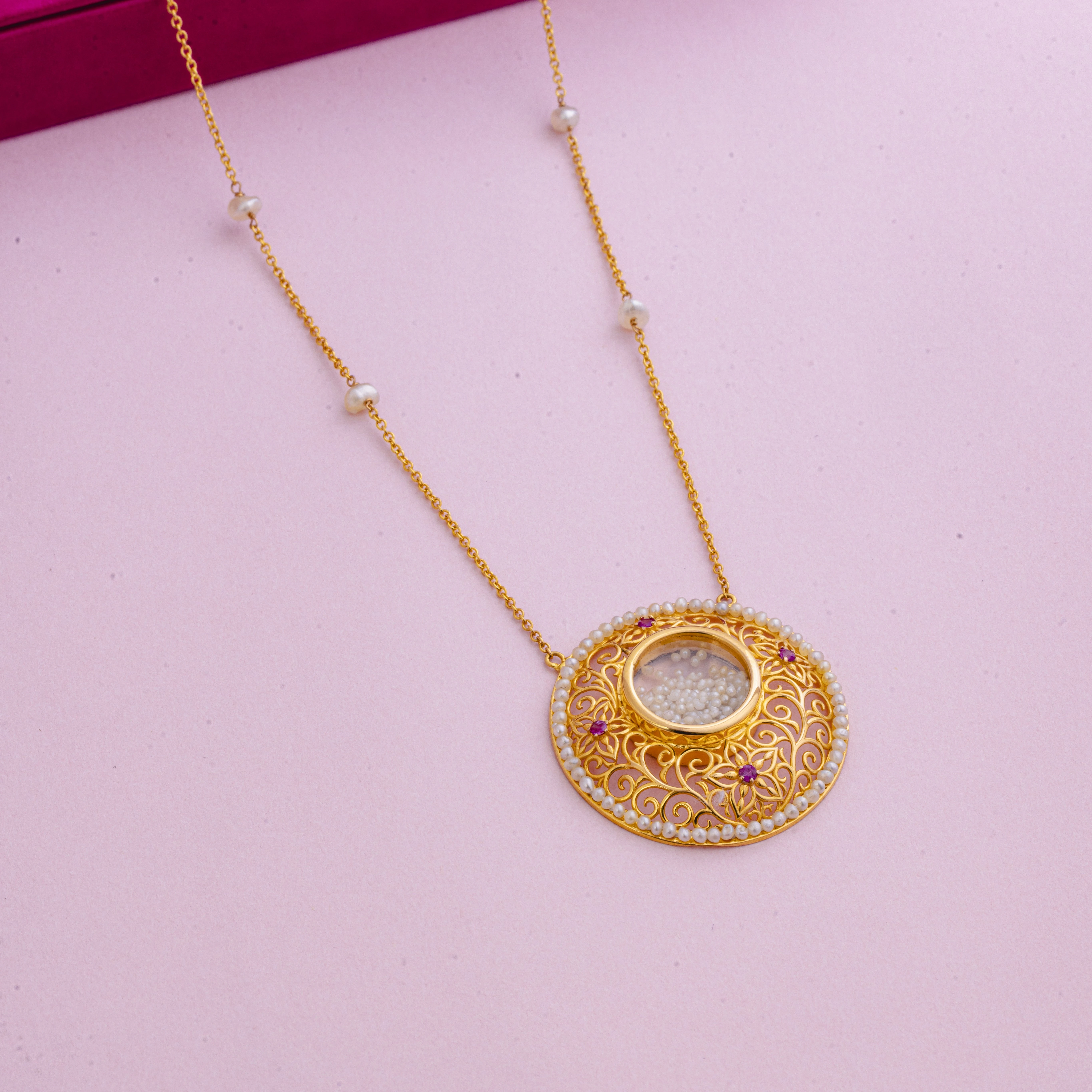 LJ190:Ful Glass Necklace