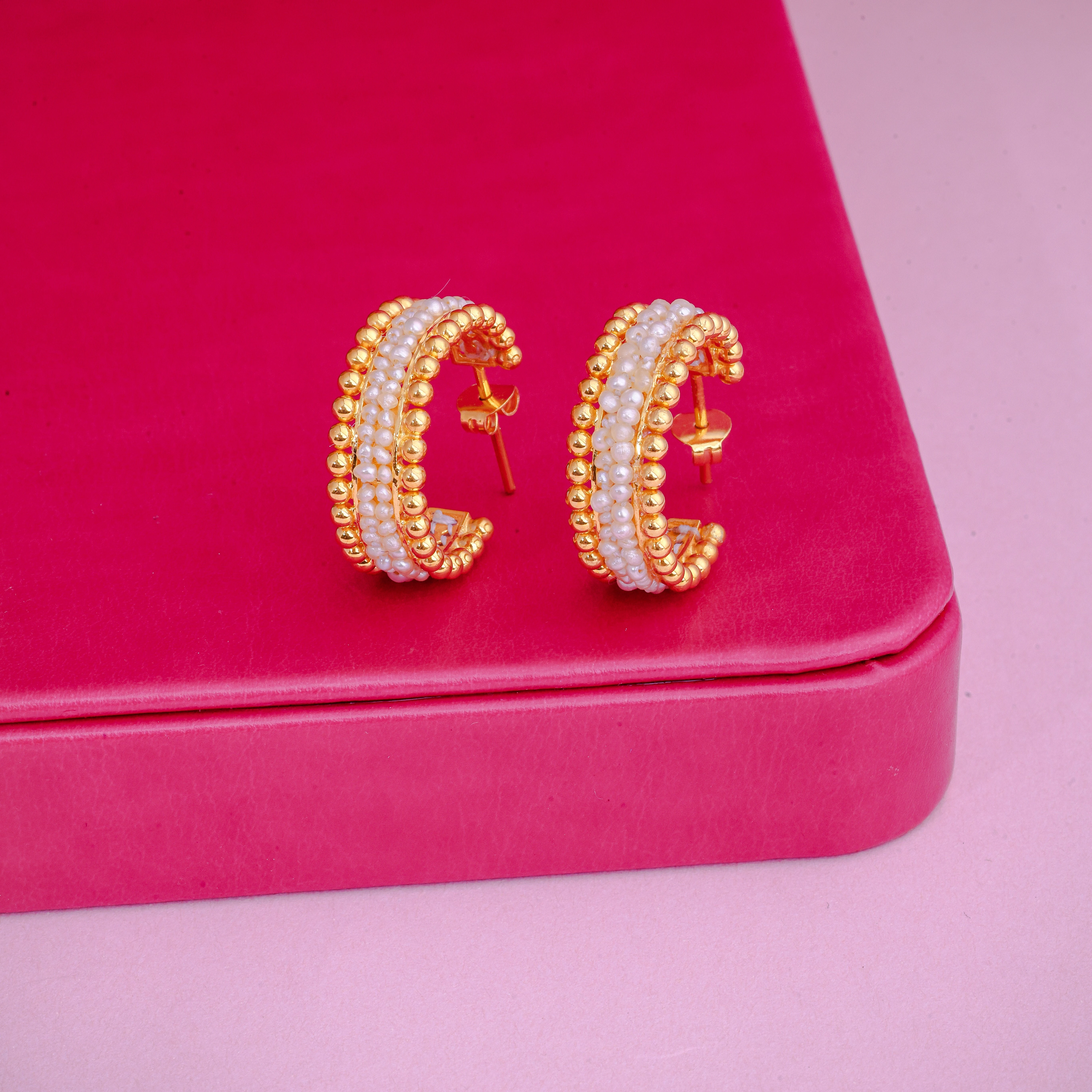 LJ164:Earrings Half Marami